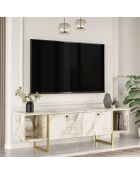 Meuble TV VG30 blanc/doré - 160x47.6x40 cm